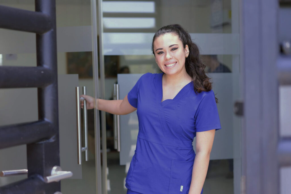 Nursing agency nurse standing in door